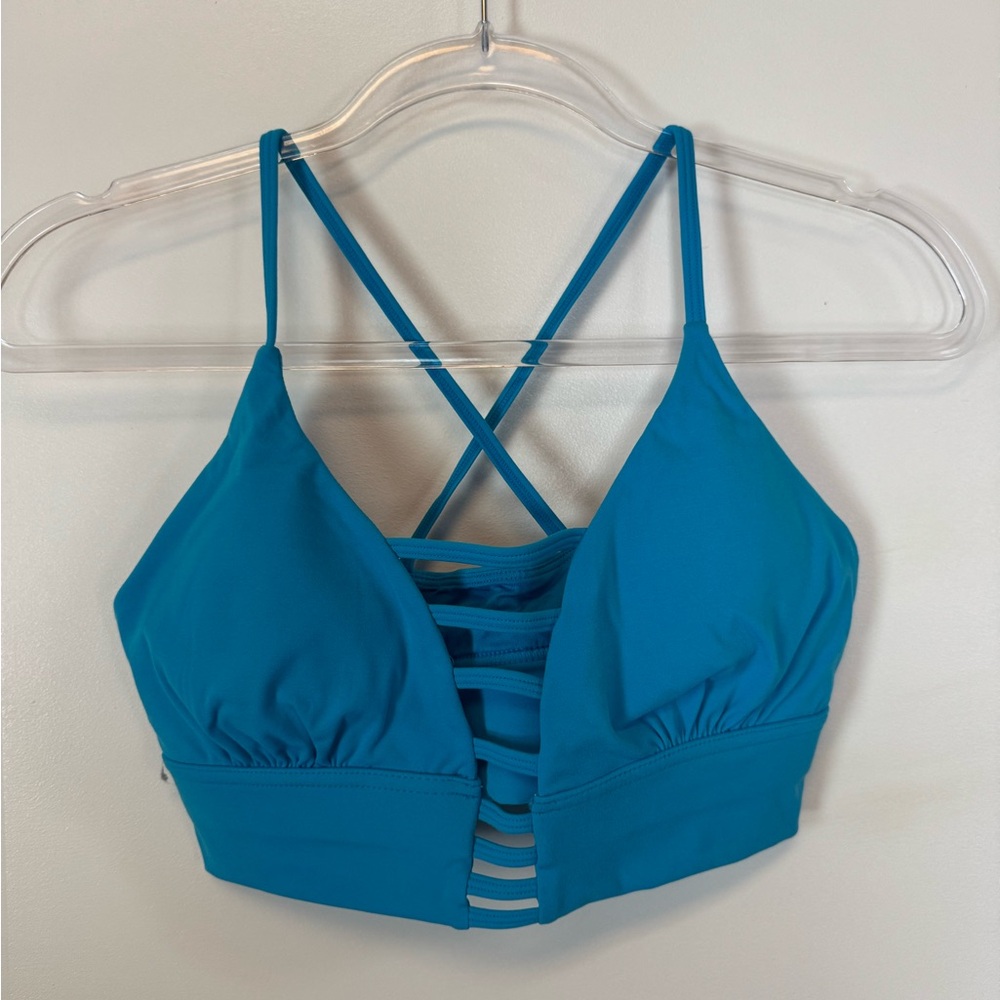 BuffBunny Strappy Plunge Ladder Halter Sport Bra